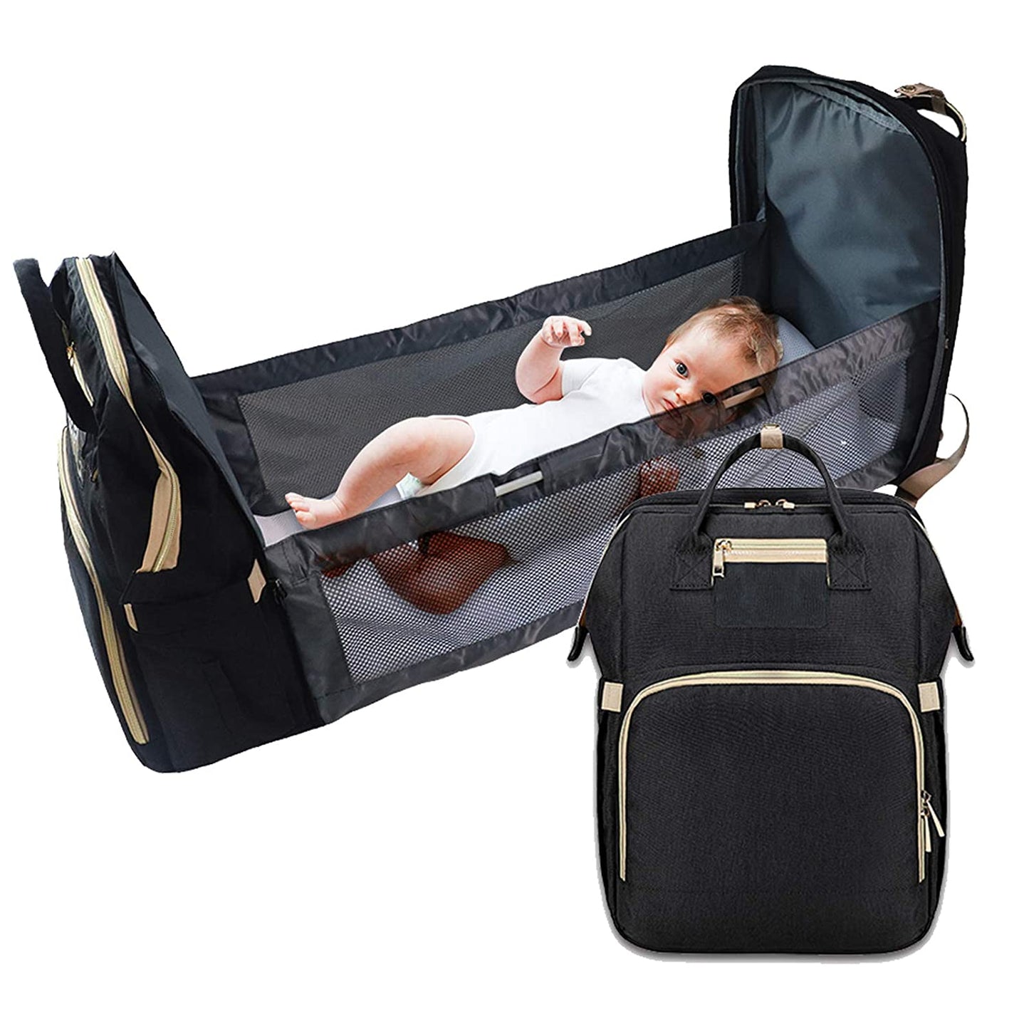 Convertible Baby Diaper Bag (with Travel Bed)