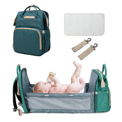 Convertible Baby Diaper Bag (with Travel Bed)